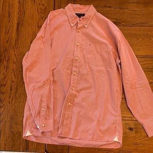 Red and white Tommy Hilfiger checkered shirt-GUC